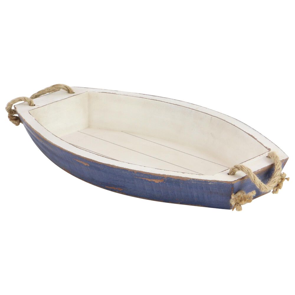Maple and Jade Coastal Tray in White and Blue &#40;Set of 2&#41;, , large