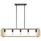 Golden Lighting Camden 5-Light Linear Pendant in Matte Black and Natural, , large