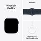 Apple Watch Series 12 (GPS) 42mm Space Gray Aluminum Case with Navy Blue Sport Band - M/L and 2-Year AppleCare+, , large