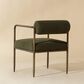 Club Collection By Sunpan Ajani Arm Chair with Copenhagen Olive Cushion in Antique Brass, , large