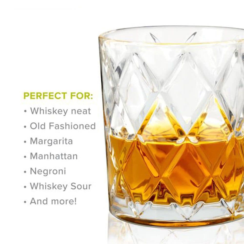 True Brands Scotch Diamond Cut Tumbler Glasses in Clear &#40;Set of 4&#41;, , large