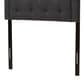 Baxton Studio Mars Twin Upholstered Panel Headboard in Dark Grey, , large