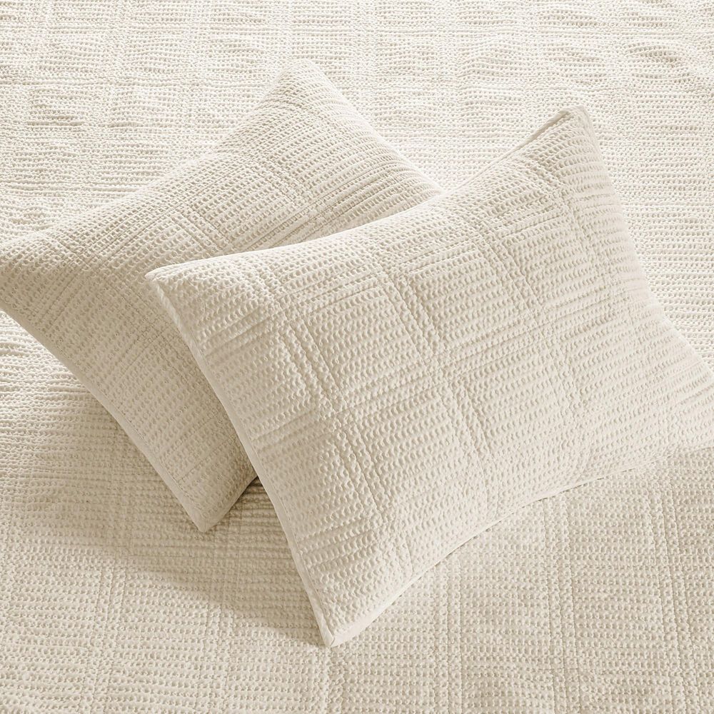Levtex Cloud Waffle 3-Piece Full/Queen Quilt Set in Undyed Cream, , large