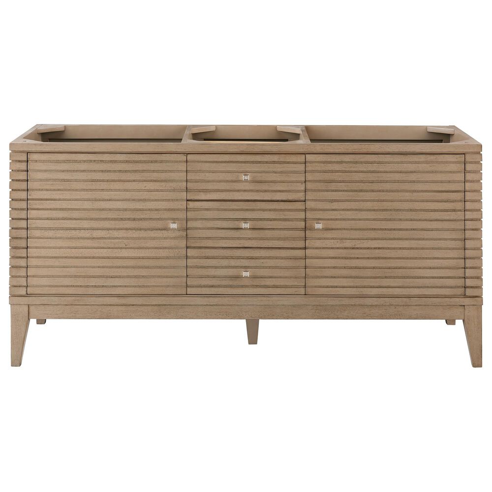James Martin Linear 59" Double Vanity Cabinet in White Washed Walnut, , large