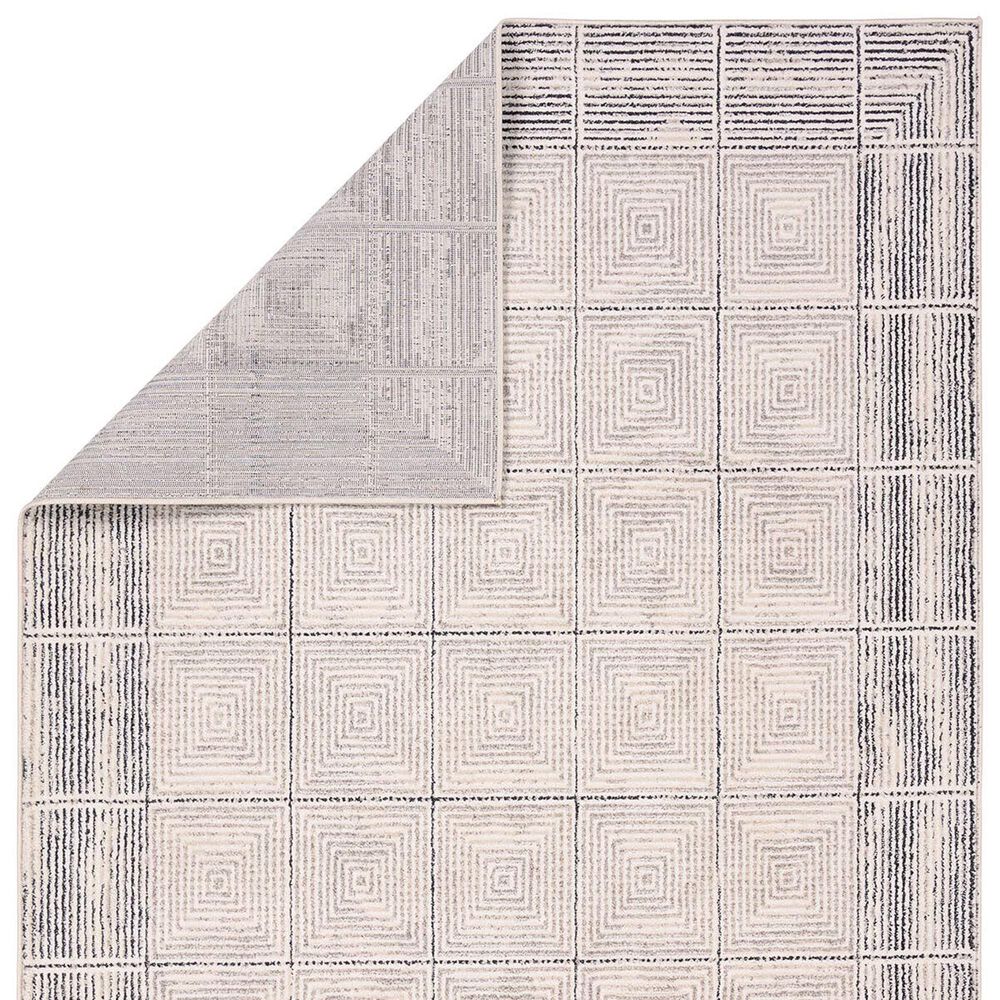 Jaipur Eva Quadrant 5&#39; x 8&#39; Silver Cloud, Moonstruck, Pastel Parchment, Almond Peach and Licorice Area Rug, , large
