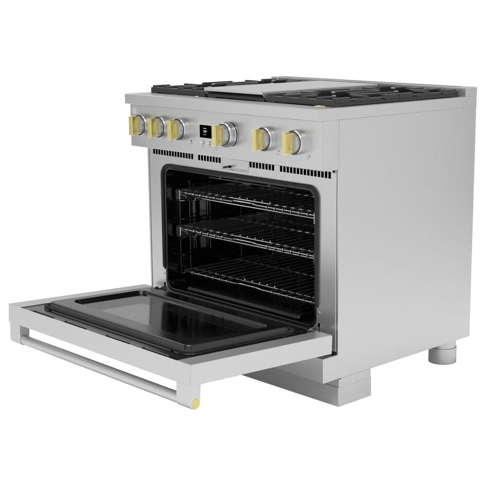Monogram 36&quot; All Gas Professional Range with 4 Burners and Griddle in Stainless Steel, , large