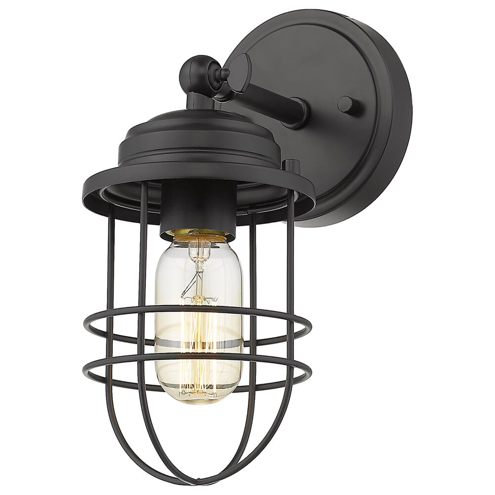 Golden Lighting Seaport 1-Light Wall Sconce in Matte Black, , large