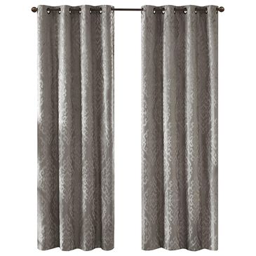 Hampton Park Mirage 84" x 50" Blackout Damask Curtain Panel in Charcoal, , large