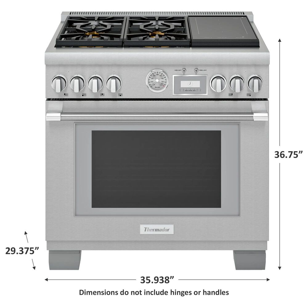 Thermador 36&quot; Professional Dual Fuel Range in Stainless Steel, , large