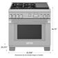Thermador 36" Professional Dual Fuel Range in Stainless Steel, , large