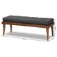 Baxton Studio Linus Accent Bench in Dark Grey, , large