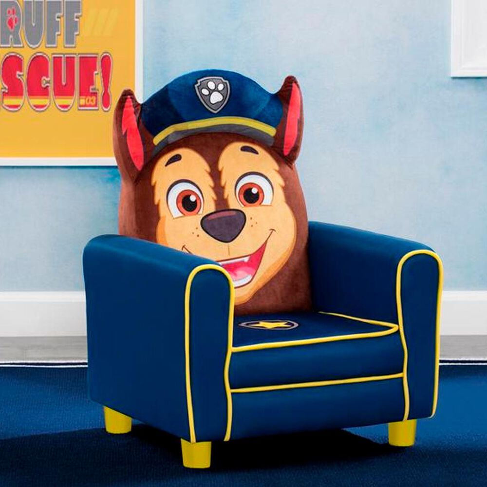 Delta Paw Patrol Chase Figural Upholstered Kid Chair in Blue, , large