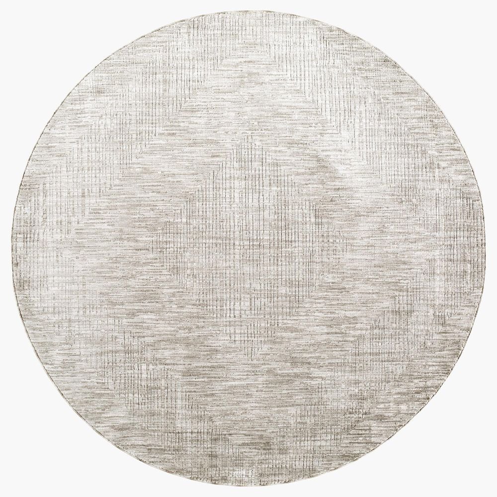 Surya Masterpiece Light Sage, Medium Gray and Cream 5"3" Round Area Rug, , large