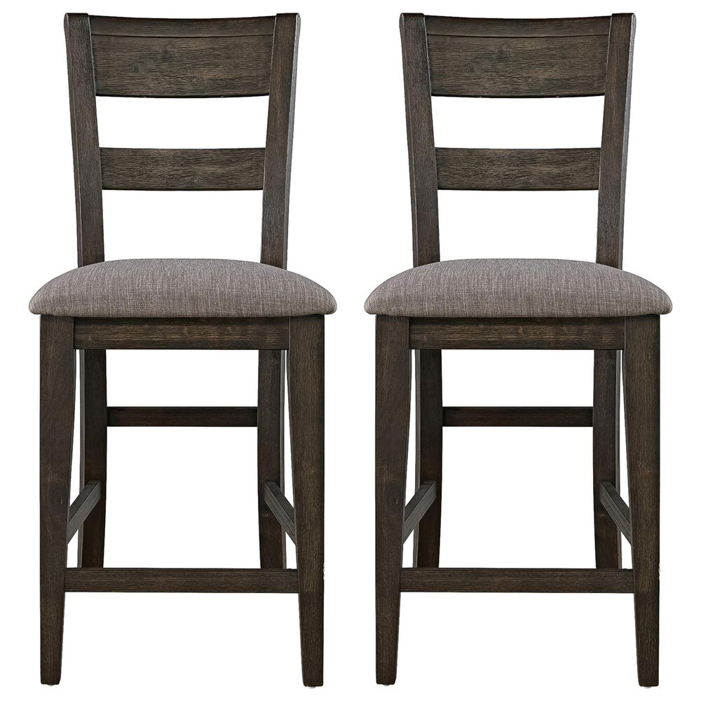 Belle Furnishings Double Bridge Counter Height Chair in Dark Brown &#40;Set of 2&#41;, , large