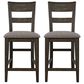 Belle Furnishings Double Bridge Counter Height Chair in Dark Brown (Set of 2), , large