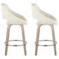 LumiSource Fabrico 26" Swivel Fixed-Height Counter Stool with Cream Noise Fabric Upholstery in Chrome and Whitewashed (Set of 2), , large