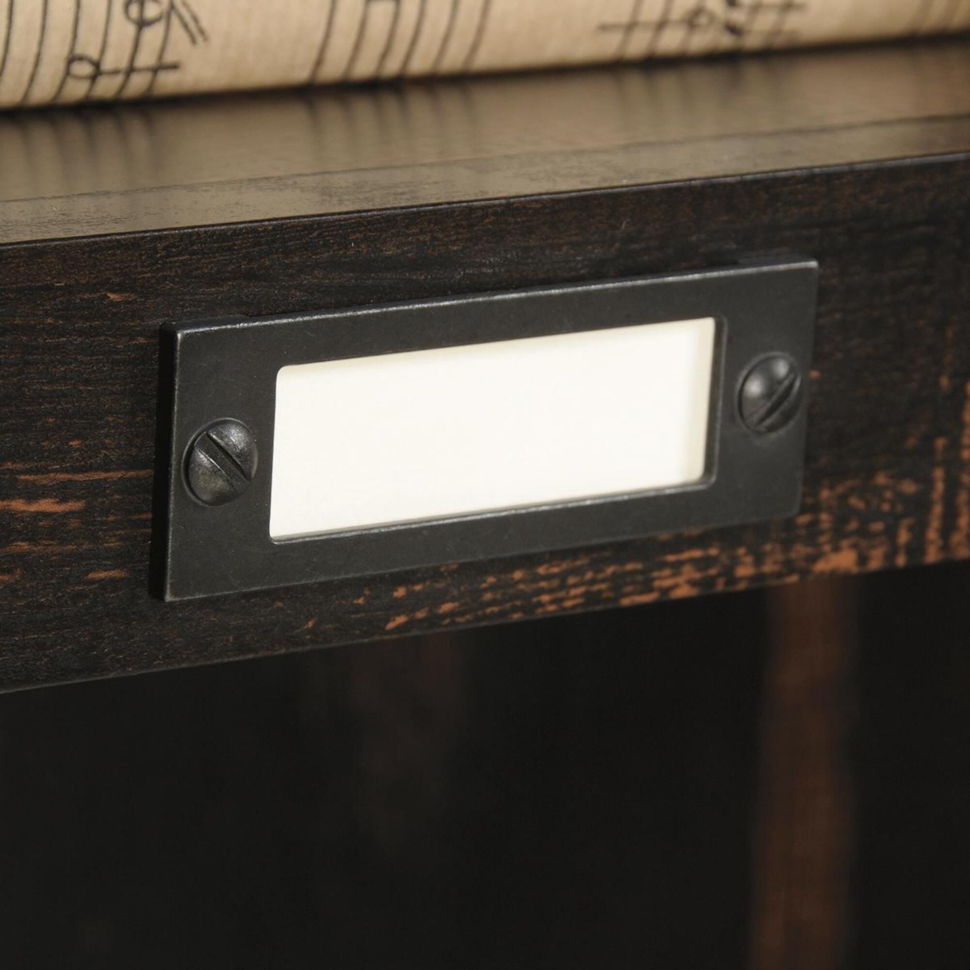 Sauder Dakota Pass Computer Desk with Hutch in Char Pine NFM