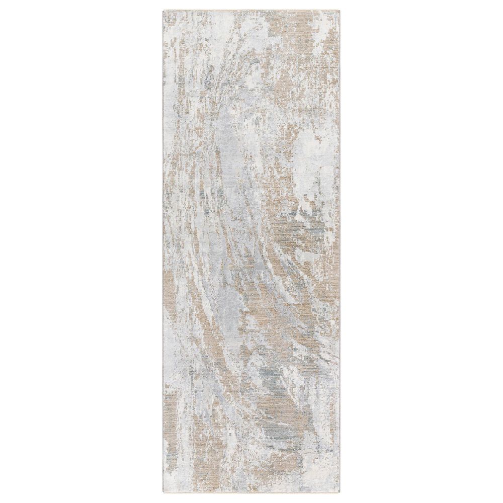 Surya Brunswick Cream, Taupe, Tan, Light Slate, Blue and Gray 2'7" x 10' Runner, , large