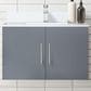 Lexora Home Geneva 30" Single Bathroom Vanity in Dark Grey with 2 cm White Quartz Top and Rectangular Sink, , large