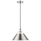 Golden Lighting Orwell 1-Light Wide Large Pendant with Pewter Shade in Chrome, , large