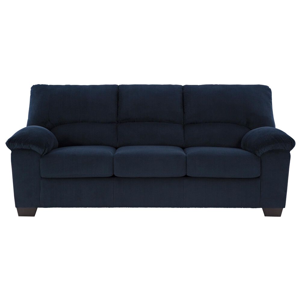 Ashley SimpleJoy Stationary Sofa in Navy, , large