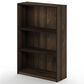 HOMLUX 3-Tier Display Bookshelf with Adjustable Shelves in Columbia Walnut, , large