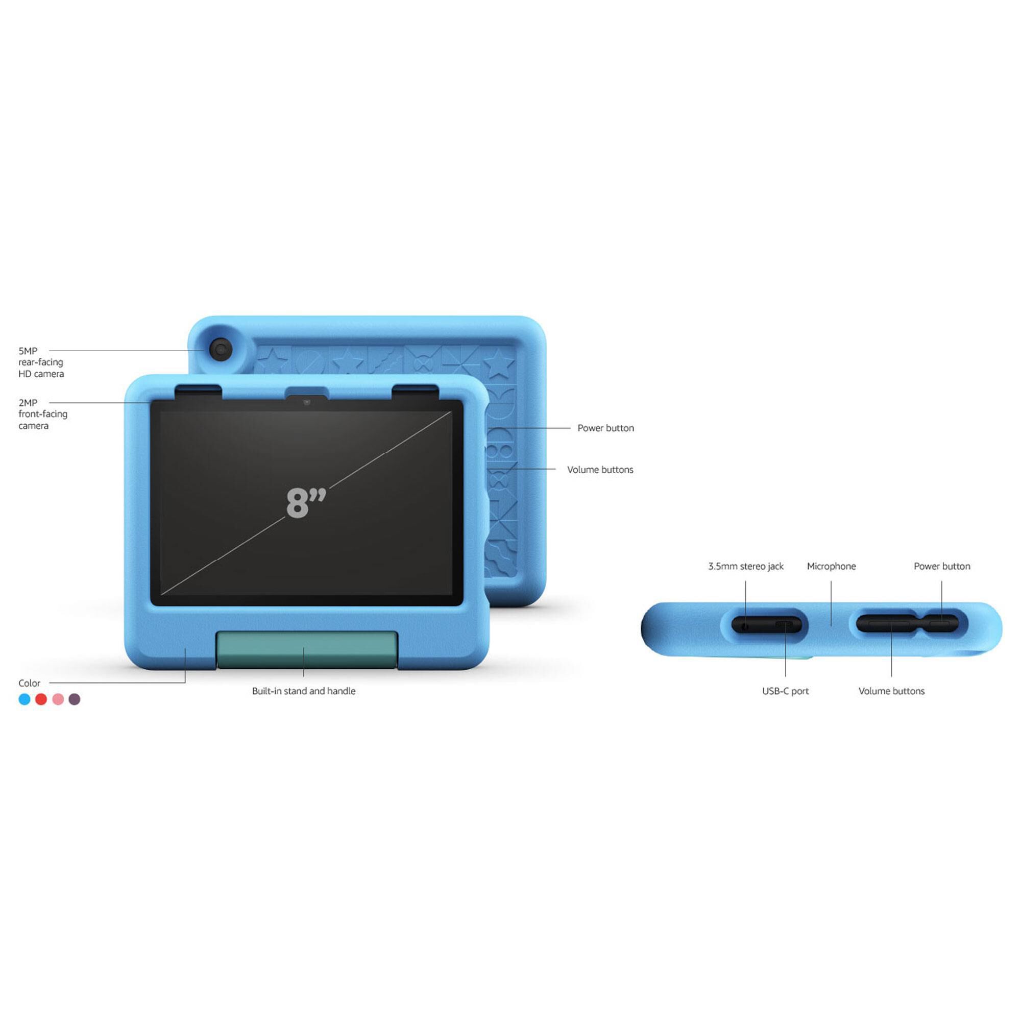 [新品未開封]Fire HD 8 キッズ パープル (8インチ HD) 32GB タブレットPC New Fire HD 8 キッズモデル(第12世代 2022年発売