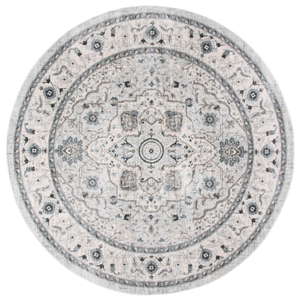 Safavieh Isabella 6"7" Round Light Gray and Gray Area Rug, , large