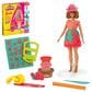 PlayDoh Barbie Florals and Fringe Doll Set with Three Modeling Doughs in Red, Brown and Pink, , large