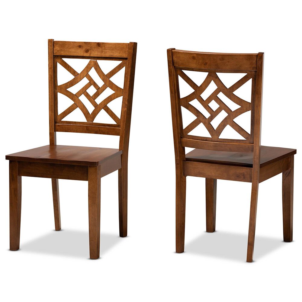 Baxton Studio Nicolette Side Chair in Walnut Brown (Set of 2), , large