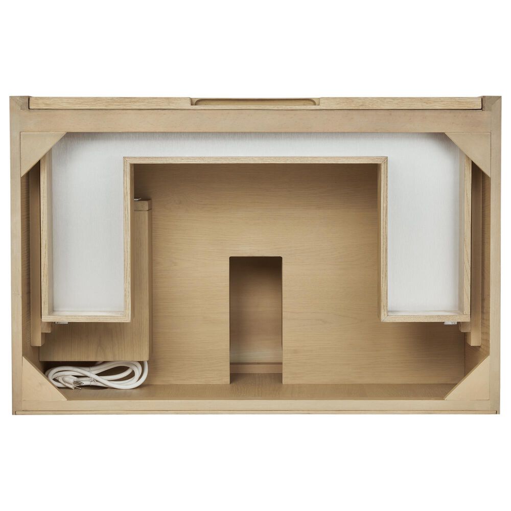 James Martin Vanities Solene 36&quot; Single Bathroom Vanity in Seaside Oak with 3 cm Charcoal Soapstone Quartz Top and Rectangular Sink, , large
