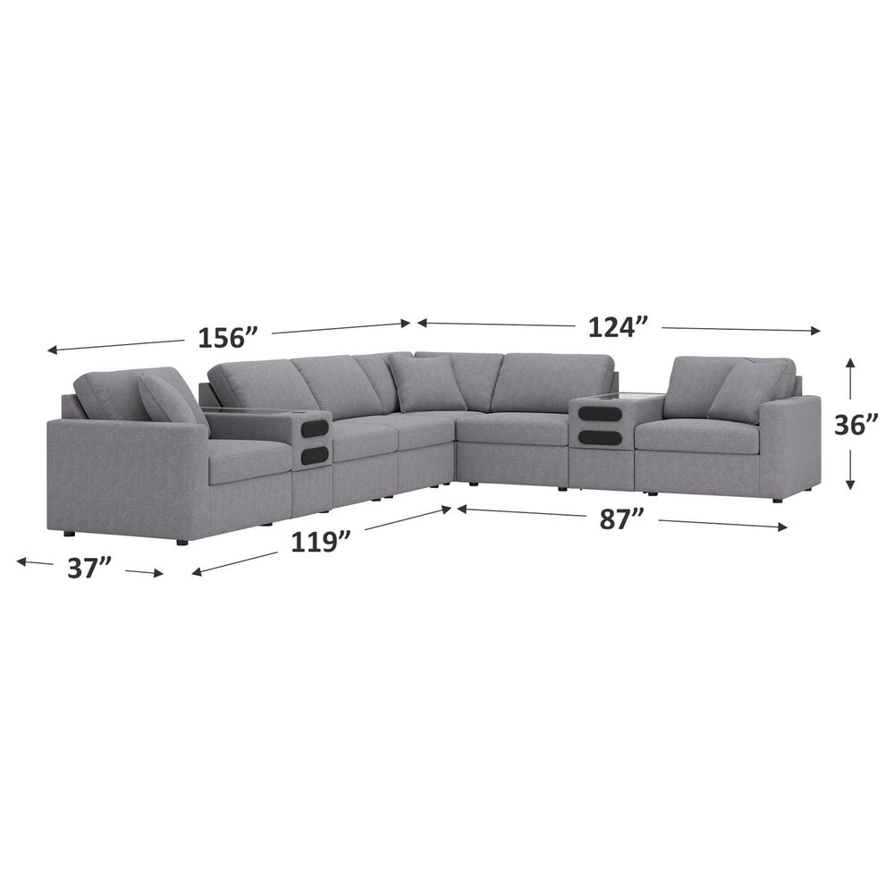 Ashley Modmax 8-Piece Reversible L-Shaped Sectional with Audio Consoles in Granite, , large