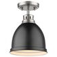 Golden Lighting Duncan Flush Mount in Pewter and Matte Black, , large