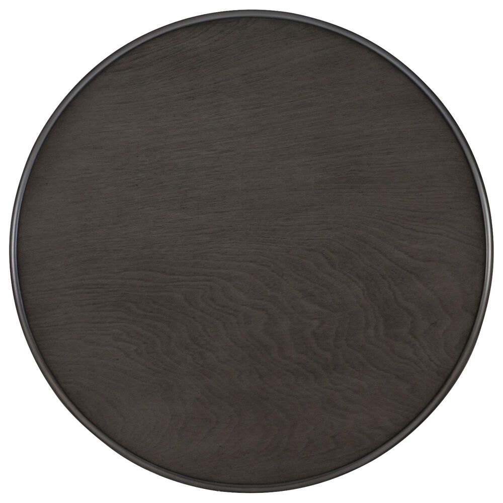 Linon Home Decor Aurora Round Side Table in Dark Grey, , large