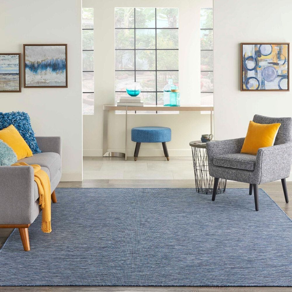 Nourison Positano 8&#39; x 10&#39; Navy Blue Indoor/Outdoor Area Rug, , large