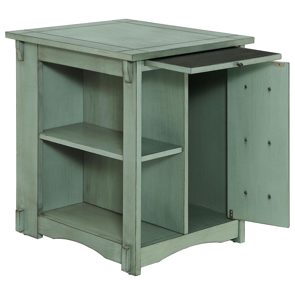 Linon Home Decor Parnell Side Table in Teal, , large