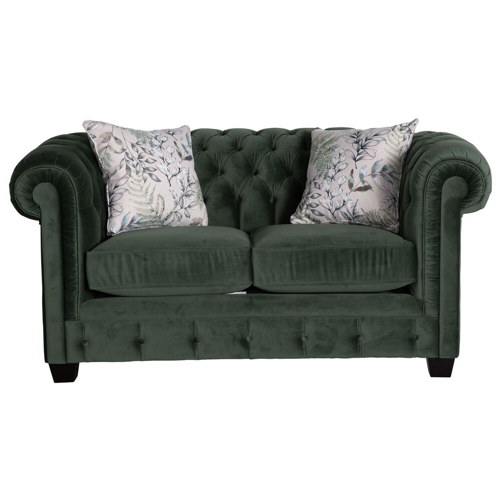 Decor-Rest Furniture Stationary Loveseat in Green, , large