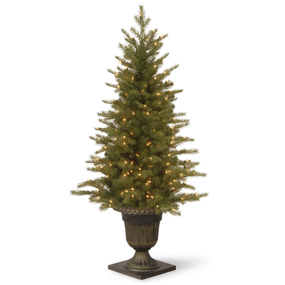National Tree 4" Feel Real Nordic Spruce Entrance Tree with 100 White Lights, , large