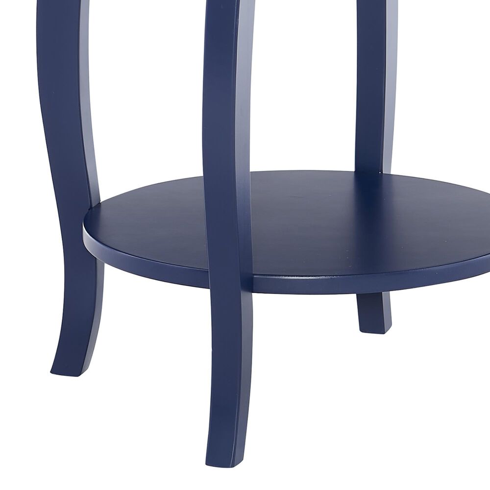 Linon Home Decor Aura Round Side Table in Navy Blue, , large