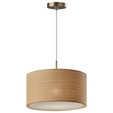 Adesso Harvest 1-Light Large Drum Pendant in Antique Brass, , large