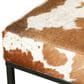 Home Trends & Design New York 54" Bench in Powder Coated Black and Cowhide Leather, , large