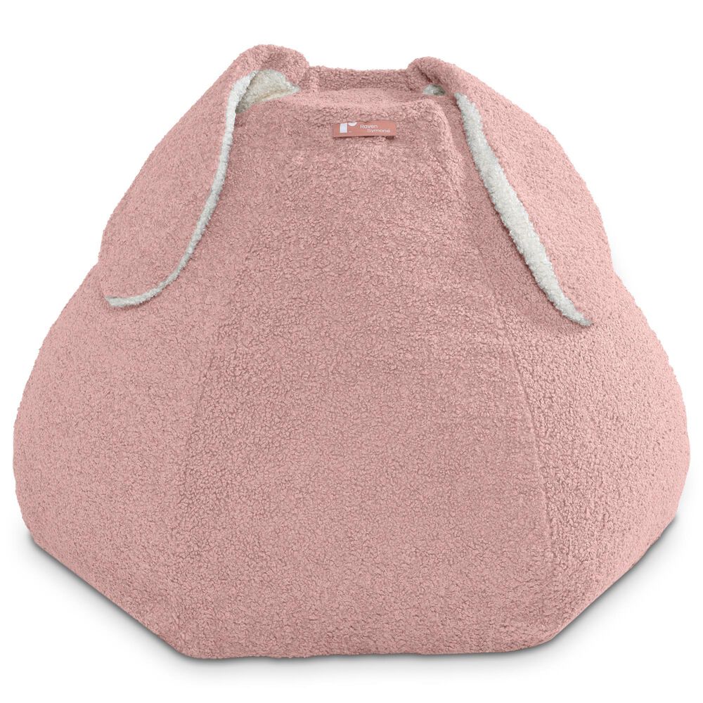 Jaxx HopSeat Bunny Oval Shaped Large Bean Bag Chair in Pink, , large