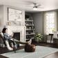 Hunter Dempsey Low Profile 44" Ceiling Fan with Light Gray Oak Blades in Brushed Nickel, , large