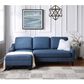OSP Home Lester 1-Piece Stationary Sleeper Sofa Chaise in Blue, , large