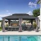 HOMLUX 12" x 18" Permanent Hardtop Gazebo with Double-Tier Roof in Gray, , large