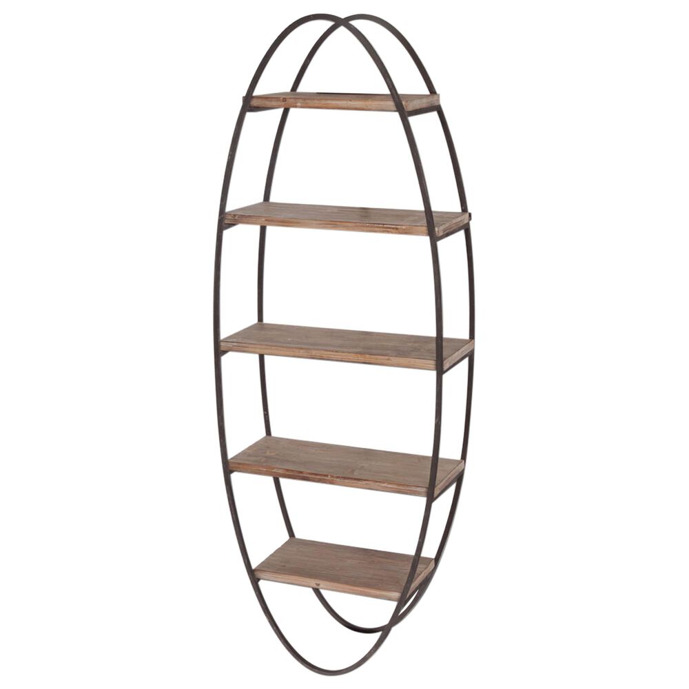 Mercana Metort Wall Shelving Unit in Gray and Wood, , large
