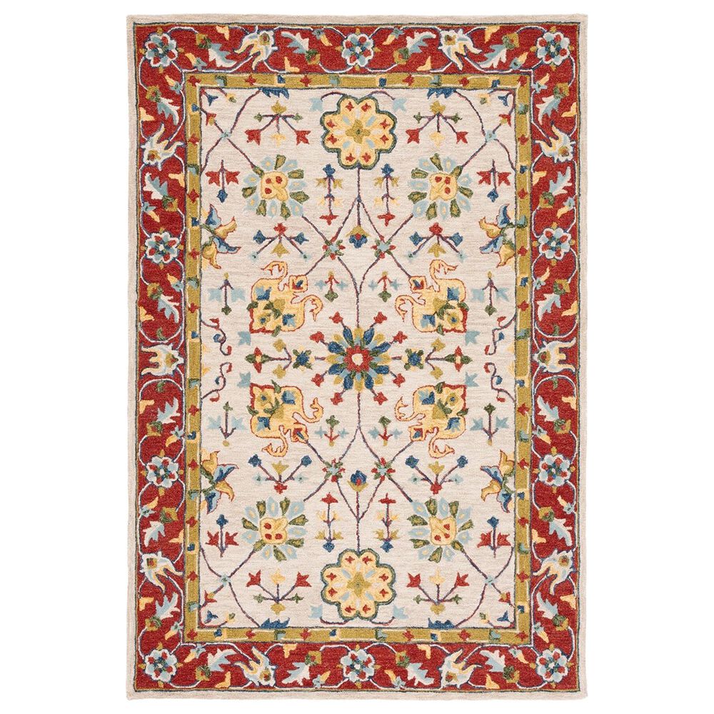 Safavieh Micro-Loop 4" x 6" Beige and Rust Area Rug, , large