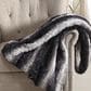 Pem America Christian Siriano 60" x 70" Ombre Luxury Faux Fur Throw with Gift Box in Black and Brown, , large