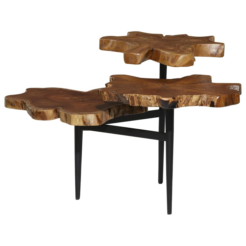 Uma Enterprises Rustic Accent Table in Brown and Black, , large