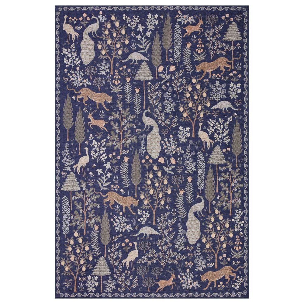 Rifle Paper Co. x Loloi Menagerie MEN-02 3"9" x 5"9" Navy Area Rug, , large